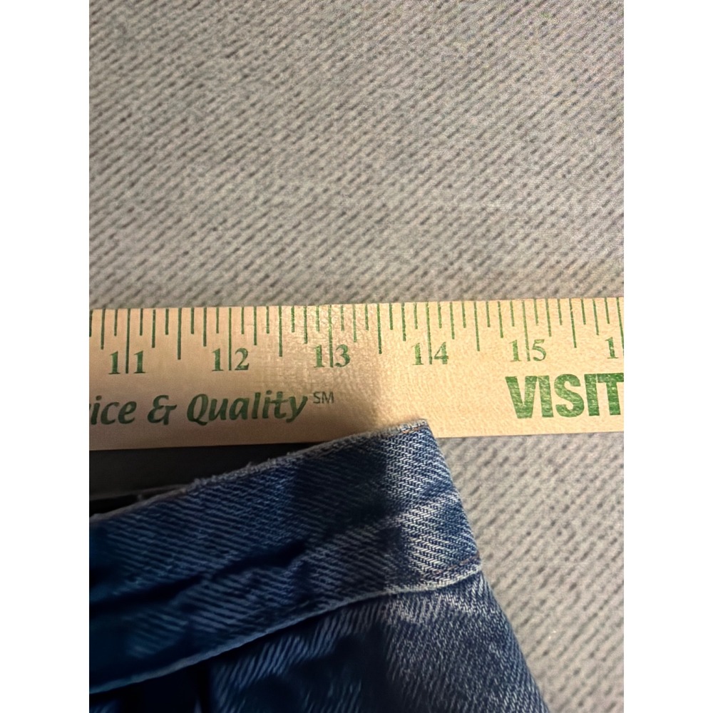 Vintage 90s High Waisted Denim Shorts Medium Wash Made in USA S 11/12 28 Waist - Picture 7 of 7